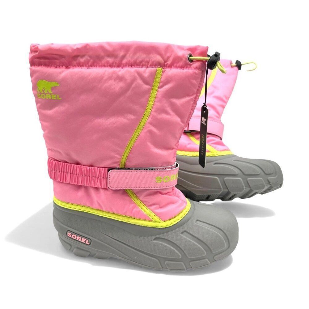 SOREL Flurry Snow Boots Youth 5 Blooming Pink Waterproof Insulated Winter Boots